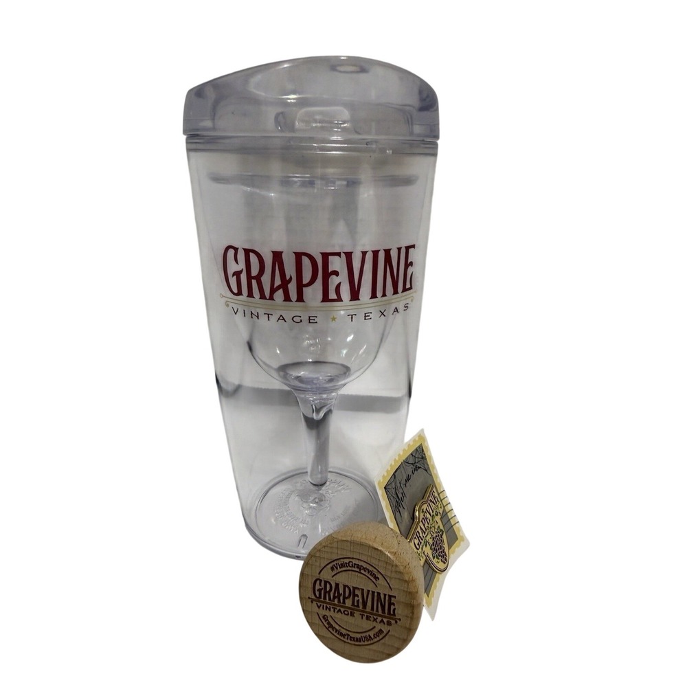 Vino2Go 10 oz Double Wall Insulated Acrylic Travel Wine Tumbler Clear Lid - More